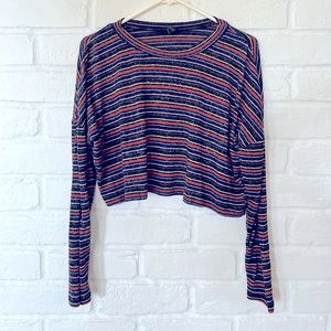 Wild Fable Striped Cropped Sweater size small